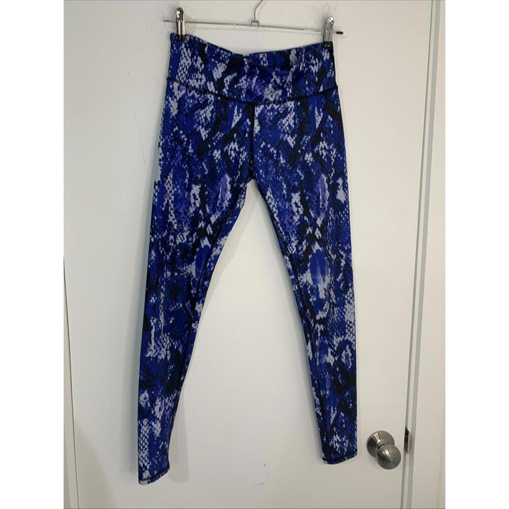 Alo Yoga‎ Legging High Waist Blue Snakeskin Print Vapor Workout Pants XSmall